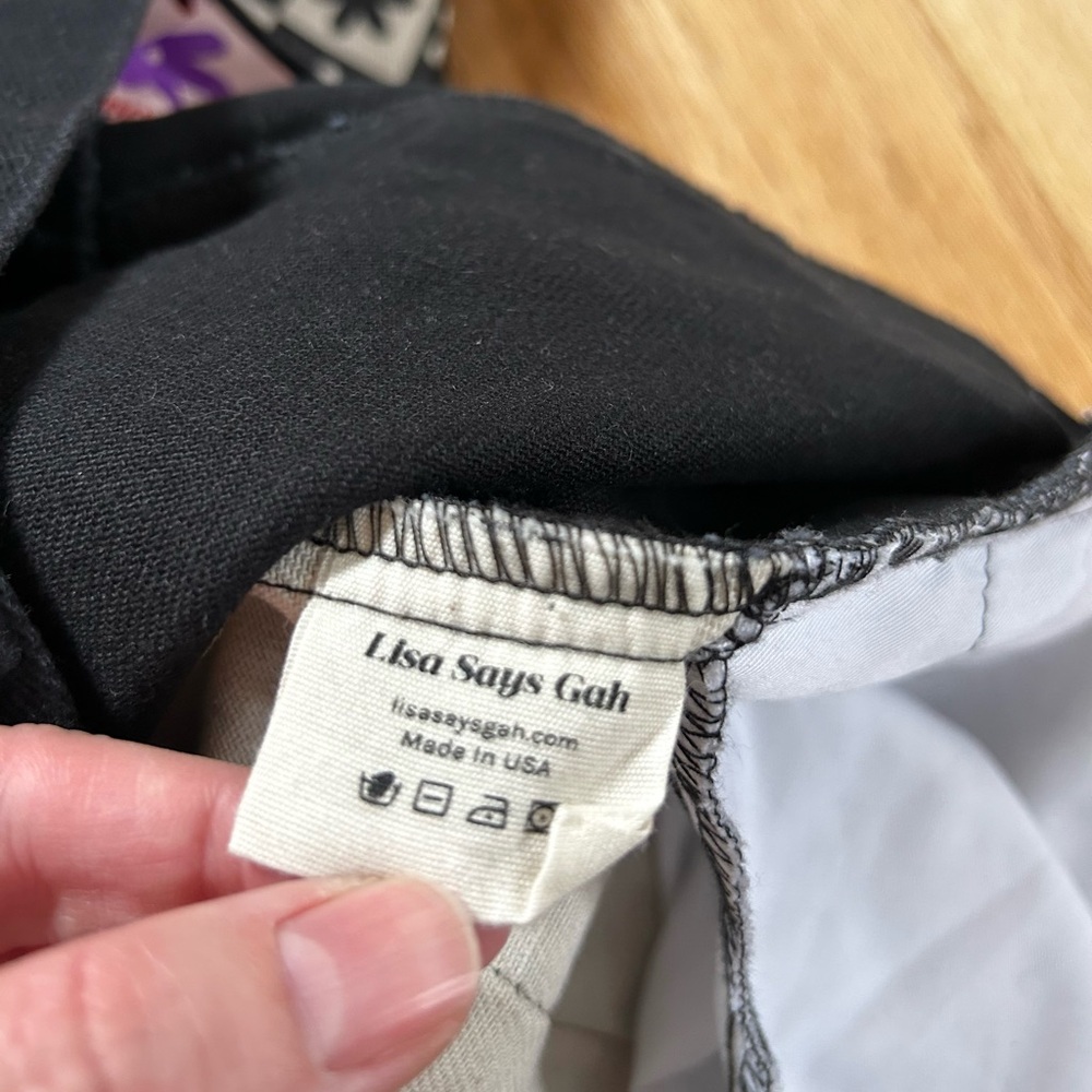 LISA SAYS GAH robyn wide leg high rise jeans black daisy check size 30 - Picture 10 of 13